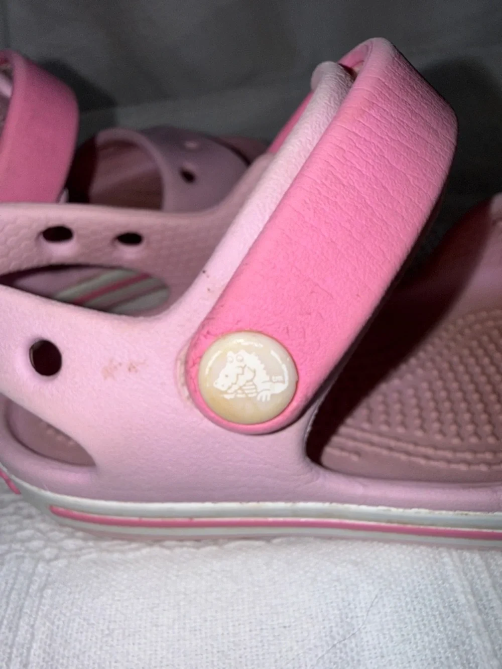 CROCS Kids Pink Dual-Strap Sandals size C7